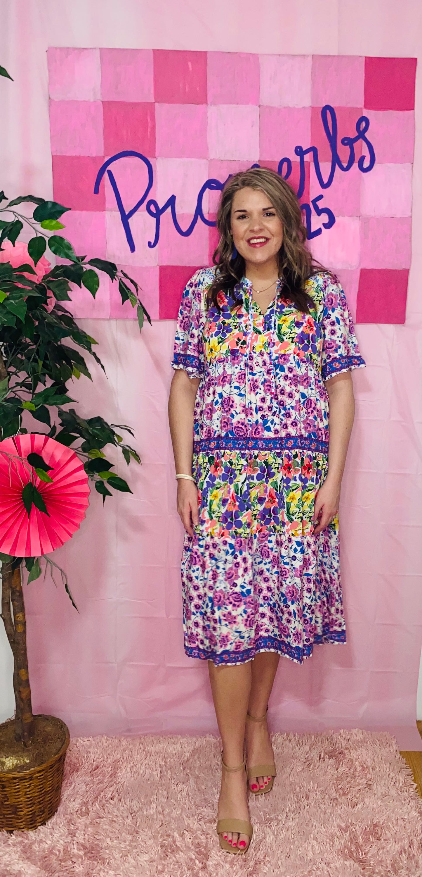 Violet Mixed Floral Dress